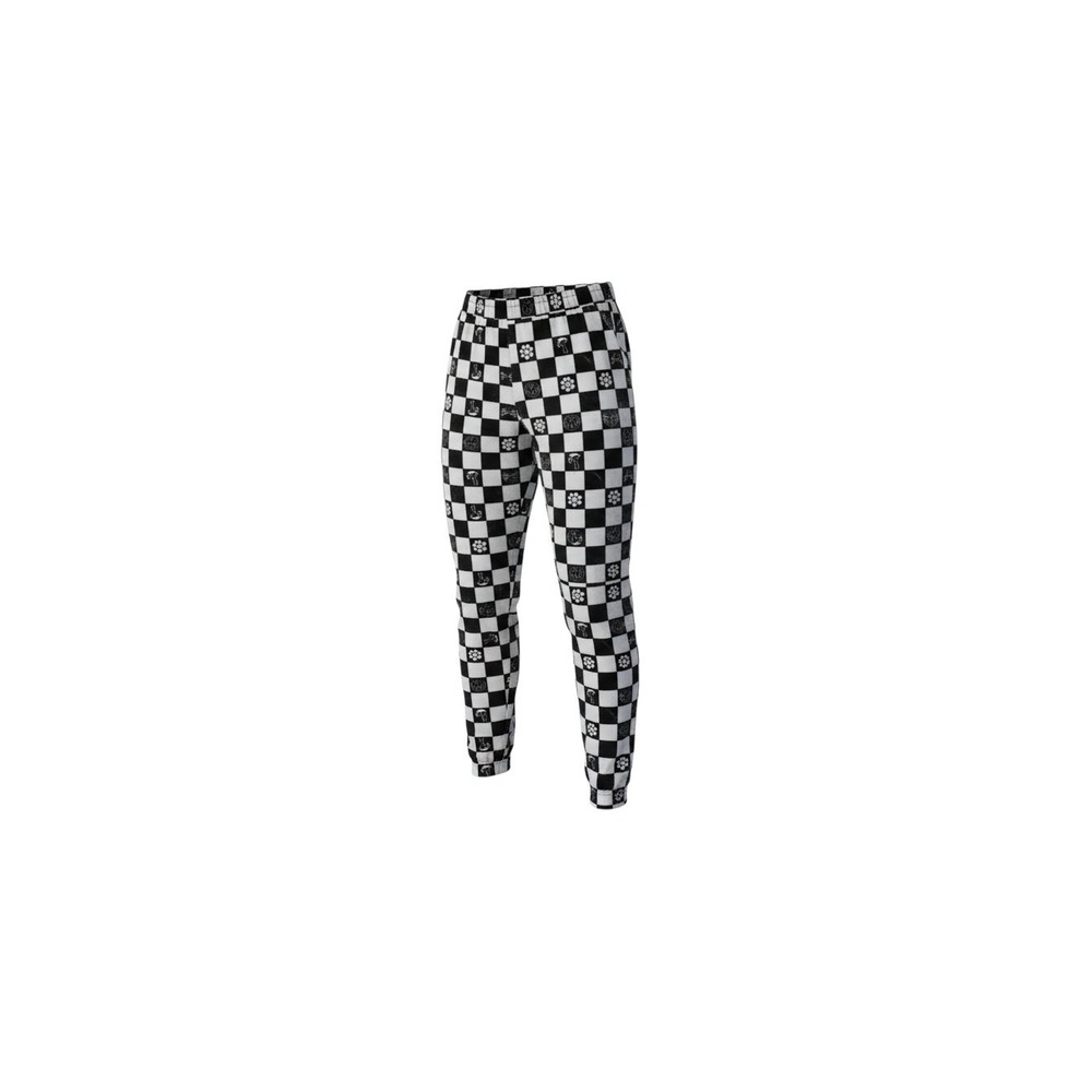 No Boundaries Fleece Joggers Juniors L 11-13 Black White Checkered Graphic Pants